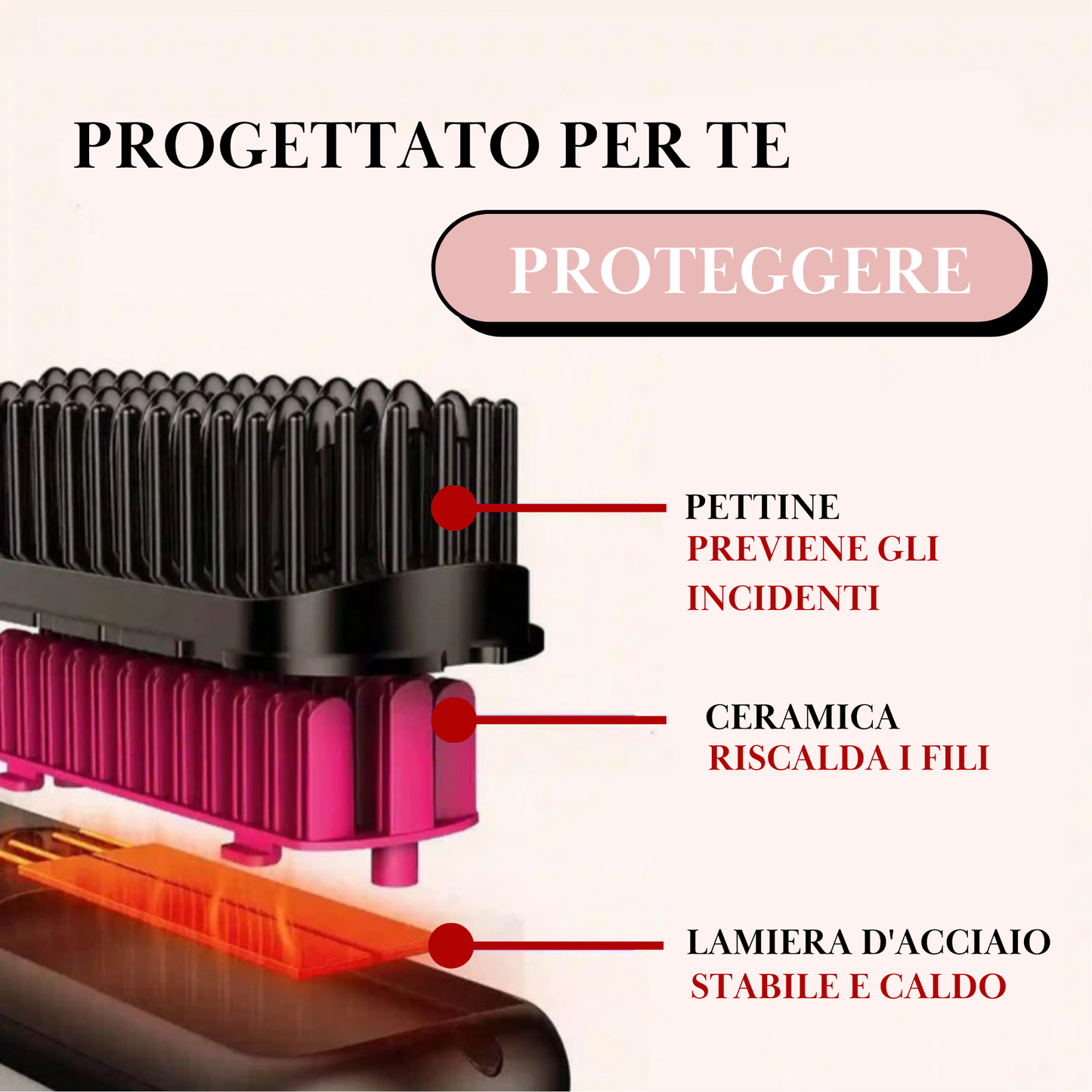 Spazzola GLAM Brush – Capelli lisci dalle radici alle punte in 2 minuti