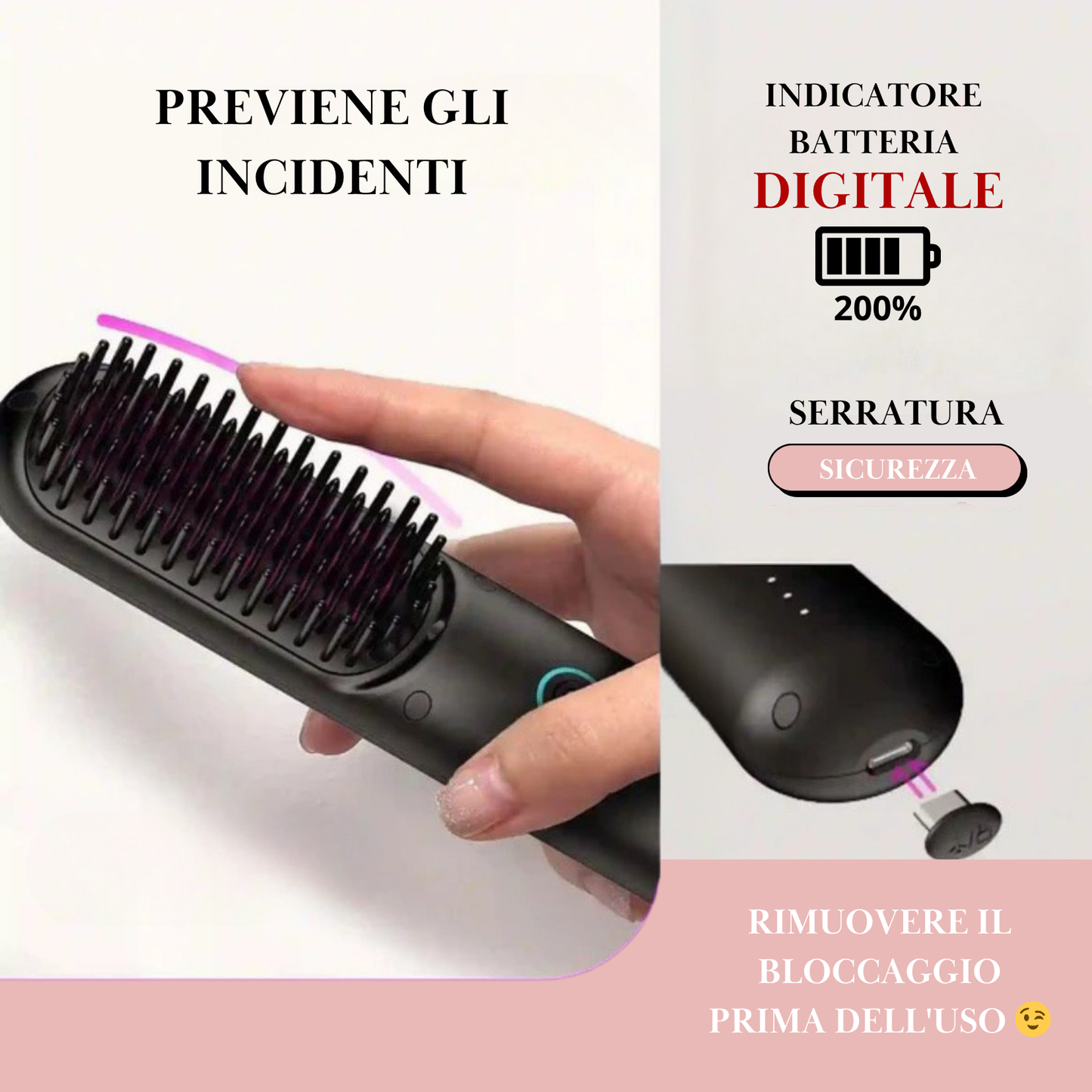 Spazzola GLAM Brush – Capelli lisci dalle radici alle punte in 2 minuti