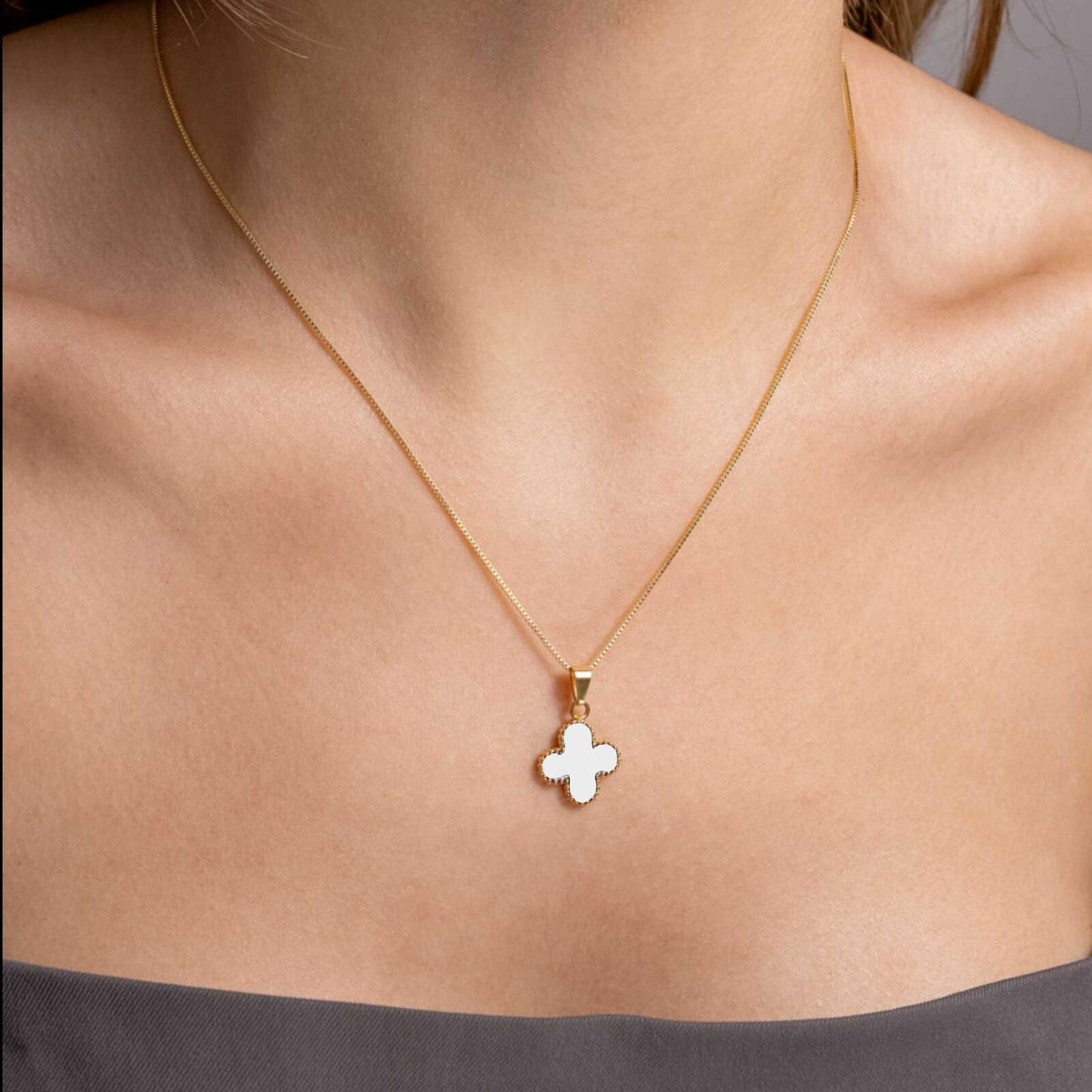 Collana Quadrifoglio a Cinque Foglie